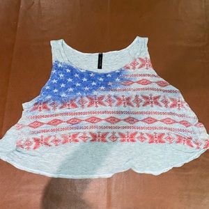 Red white and blue top